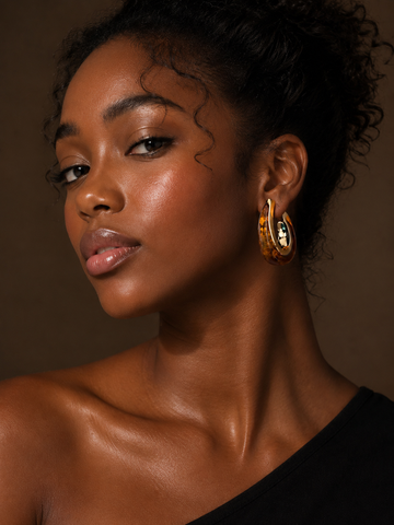 Caramel Amber Hoops