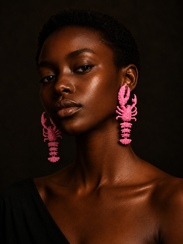 Lobster Earrings - Pink