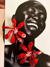 Red Floral Earrings