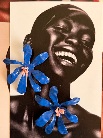 Blue Floral Earrings