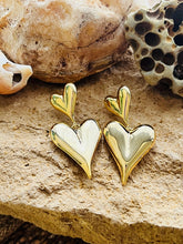 Double Heart Danglers