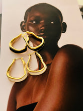 Enamel Wavy Hoops - Black