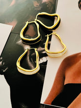 Enamel Wavy Hoops - White