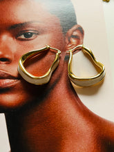 Enamel Wavy Hoops - White