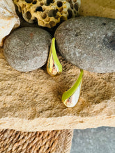Green Teardrop Studs