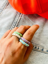 Enamel with Gold Hearts Ring