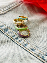 Enamel with Gold Hearts Ring