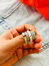 Enamel with Gold Hearts Ring